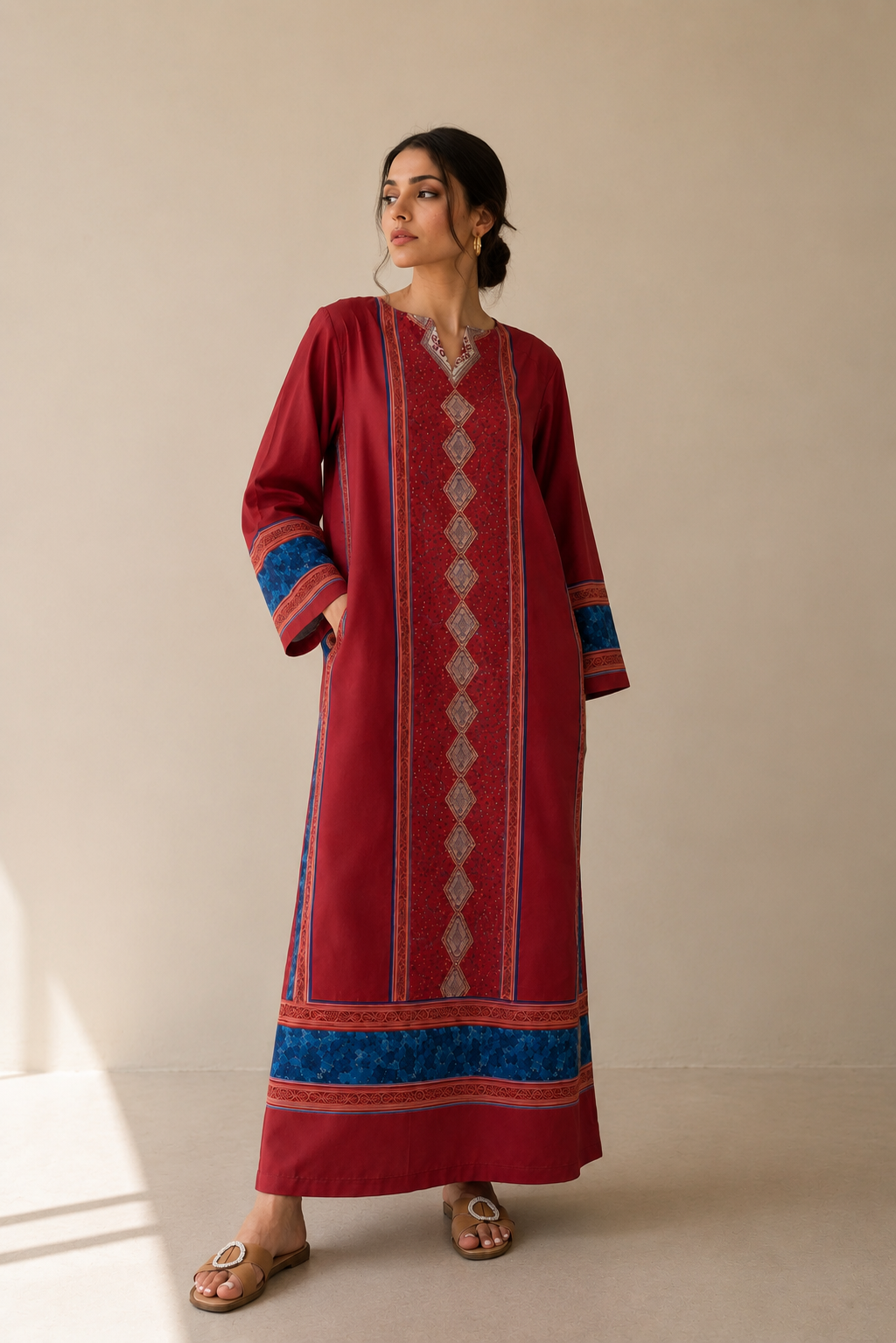 Crimson Red Kaftan