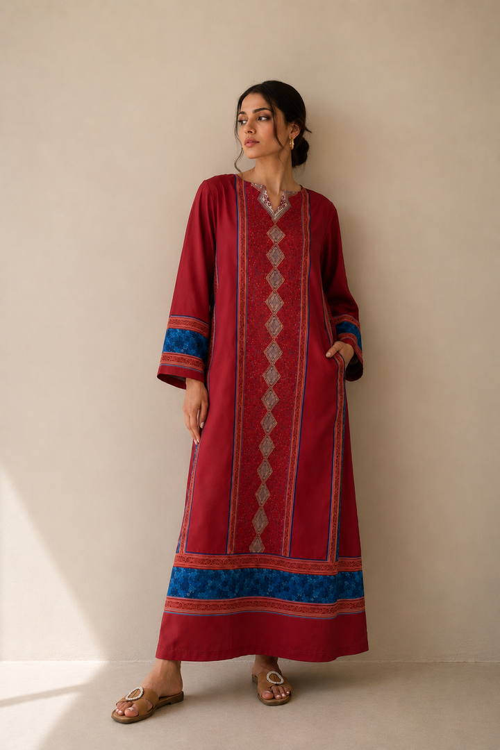Crimson Red Kaftan