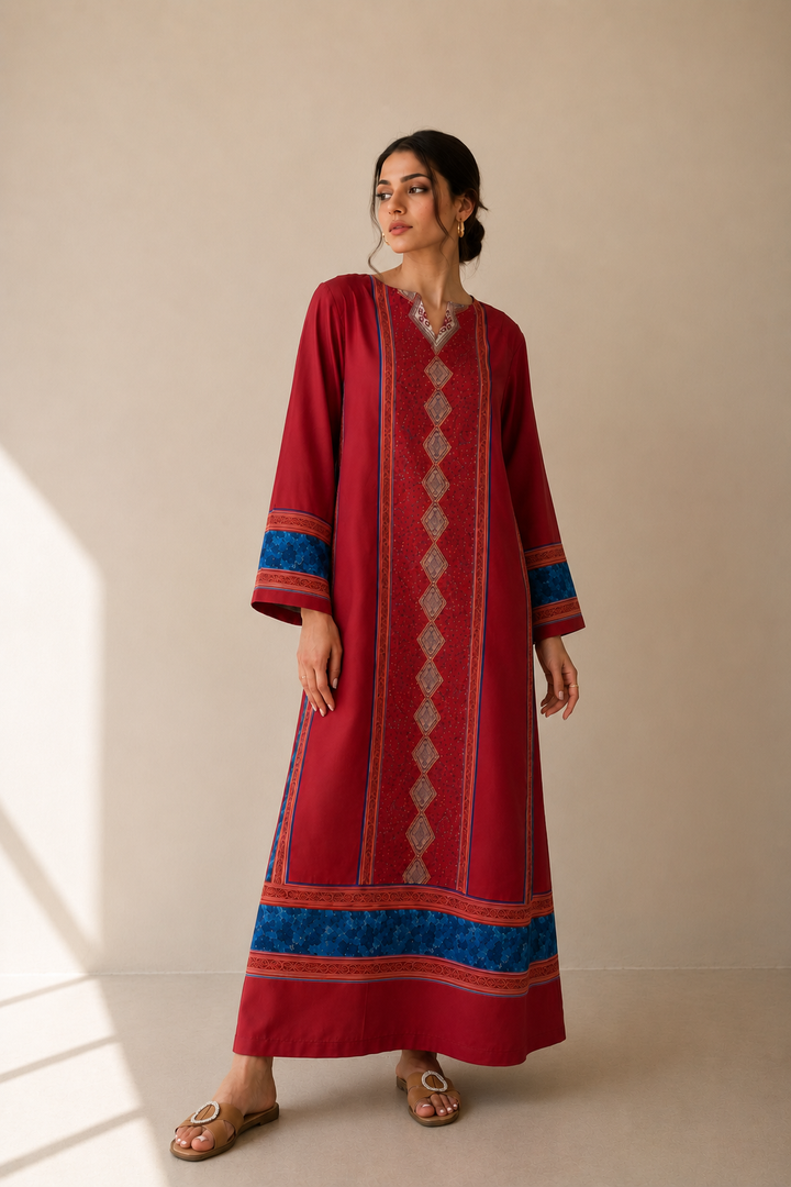 Crimson Red Kaftan