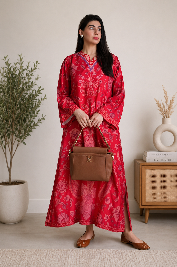 Scarlet Bloom Kaftan