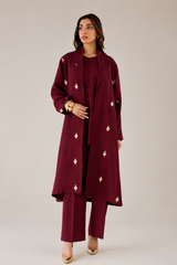 Maroon Sequin Layered Dress
