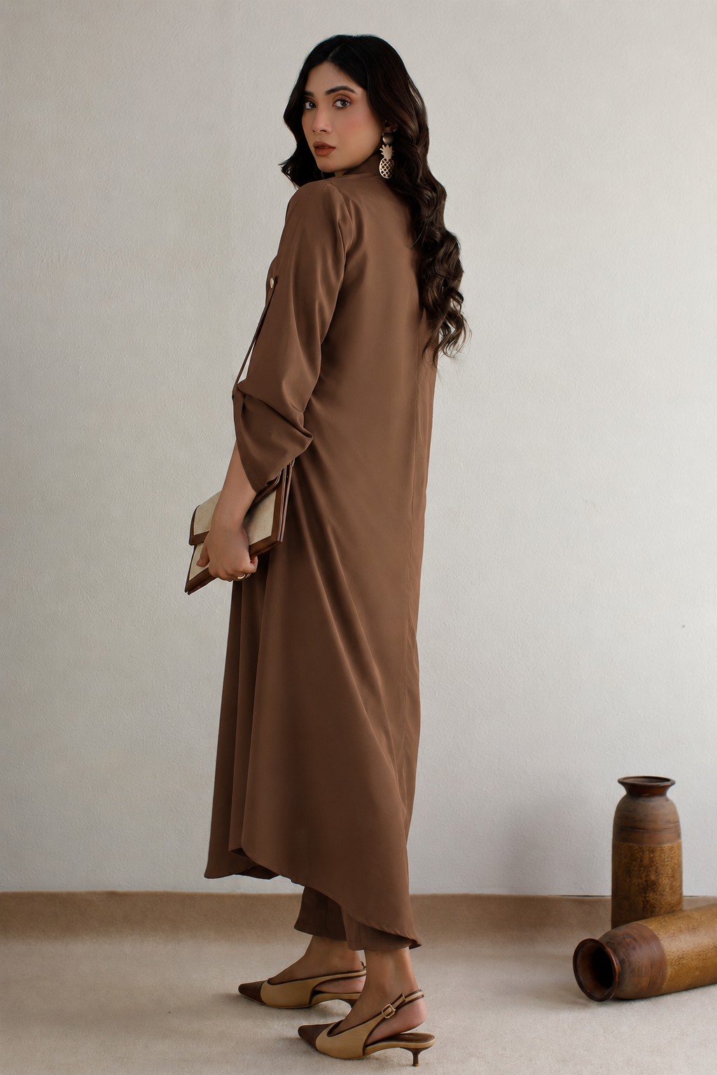 Solid Brown Dress - 001
