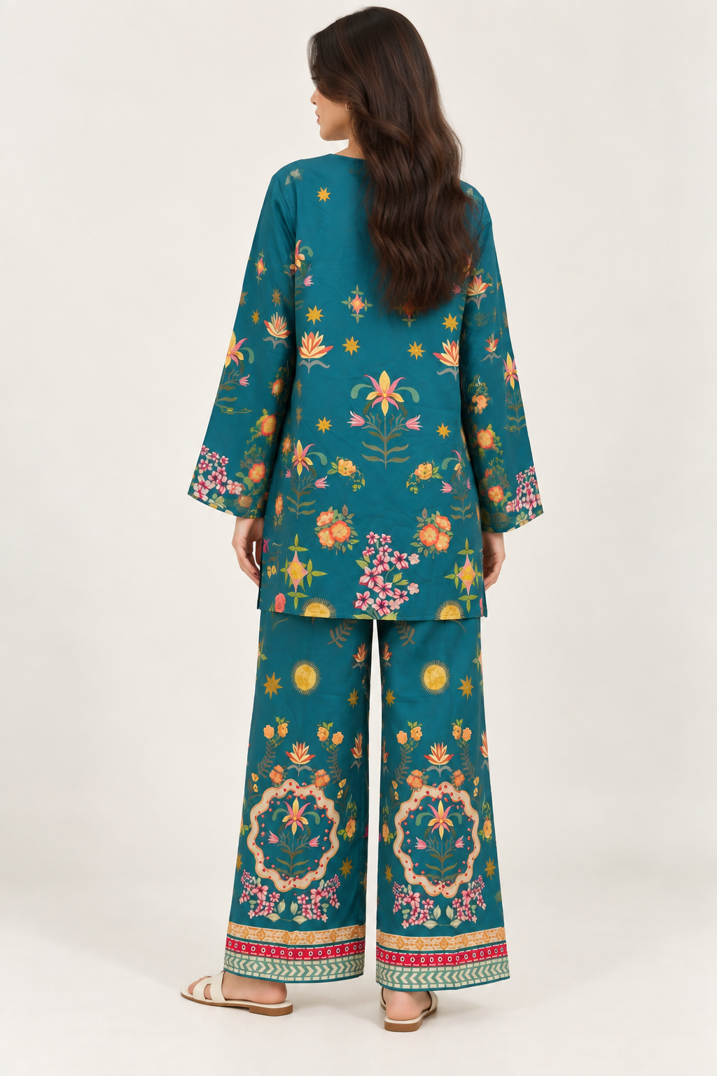Emerald Teal Blossom Co Ord