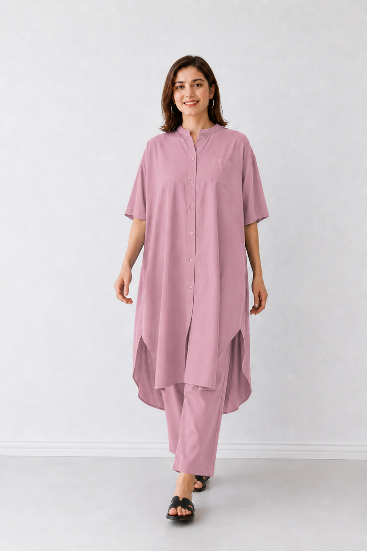 Tea Pink High Low Co Ord set