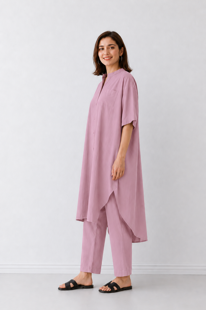 Tea Pink High Low Co Ord set