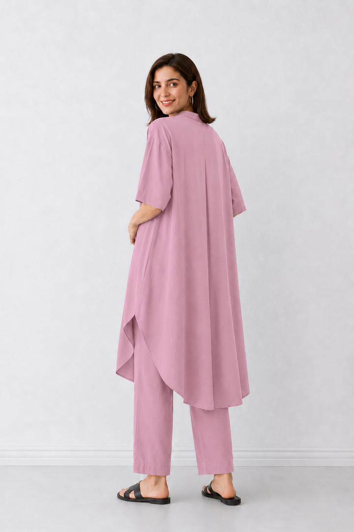 Tea Pink High Low Co Ord set