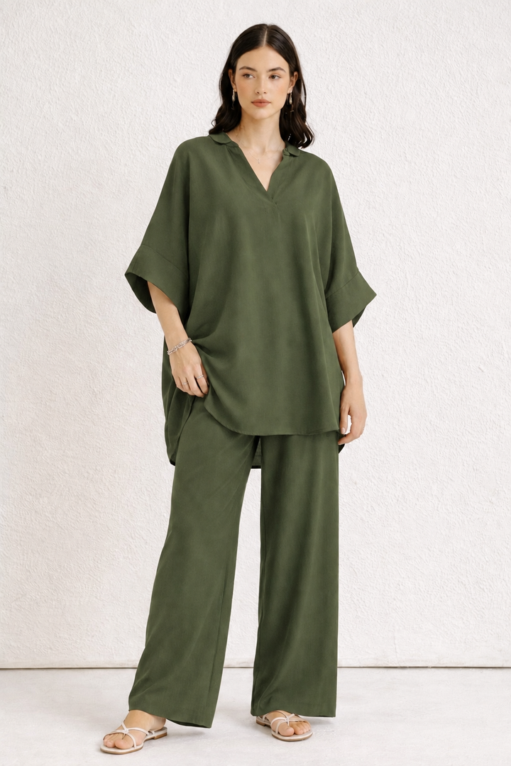 Dark Olive Co Ord Set