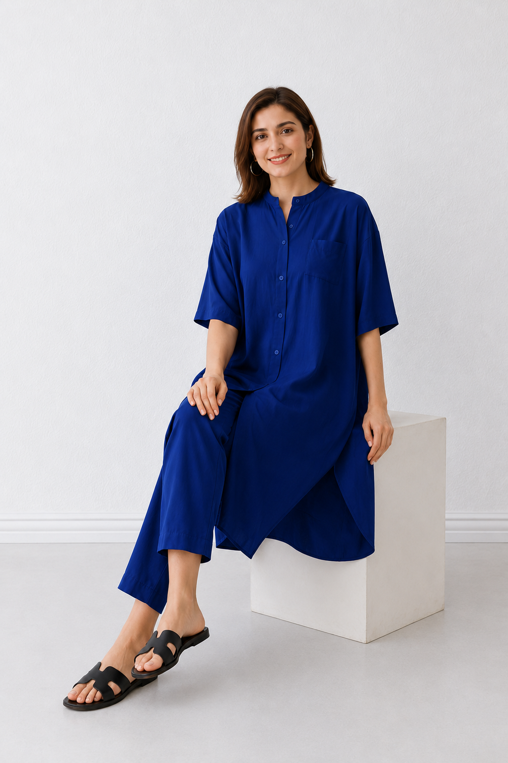 Sapphire Blue High Low Co Ord set