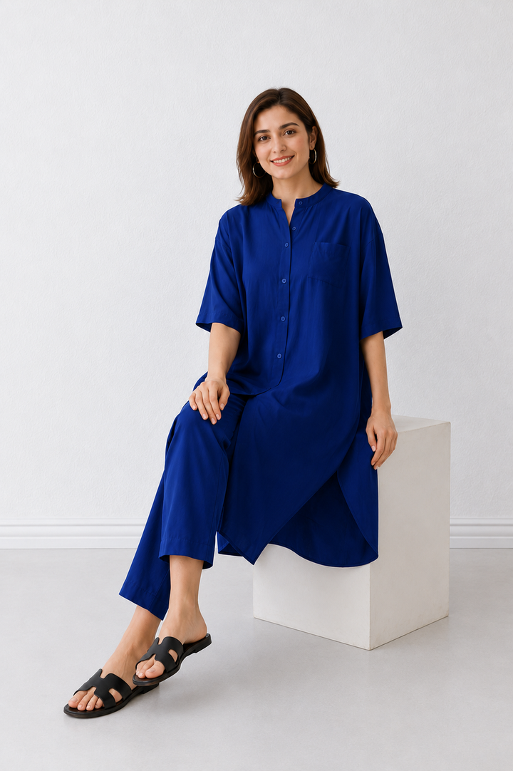Sapphire Blue High Low Co Ord set