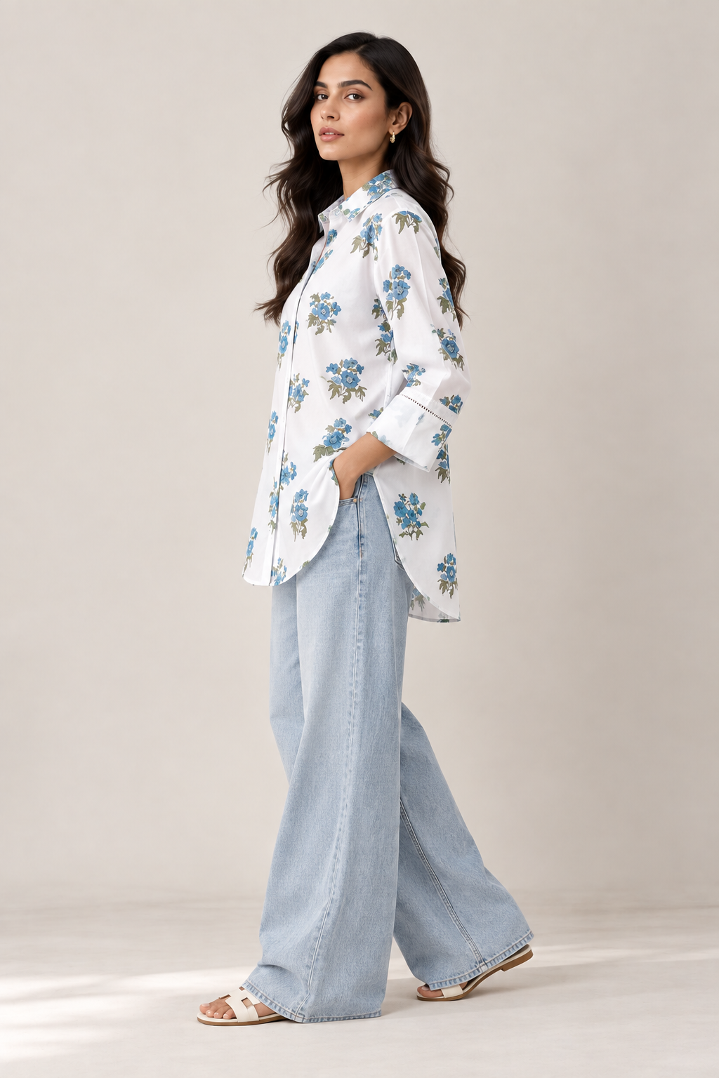Blue Blossom Printed Top