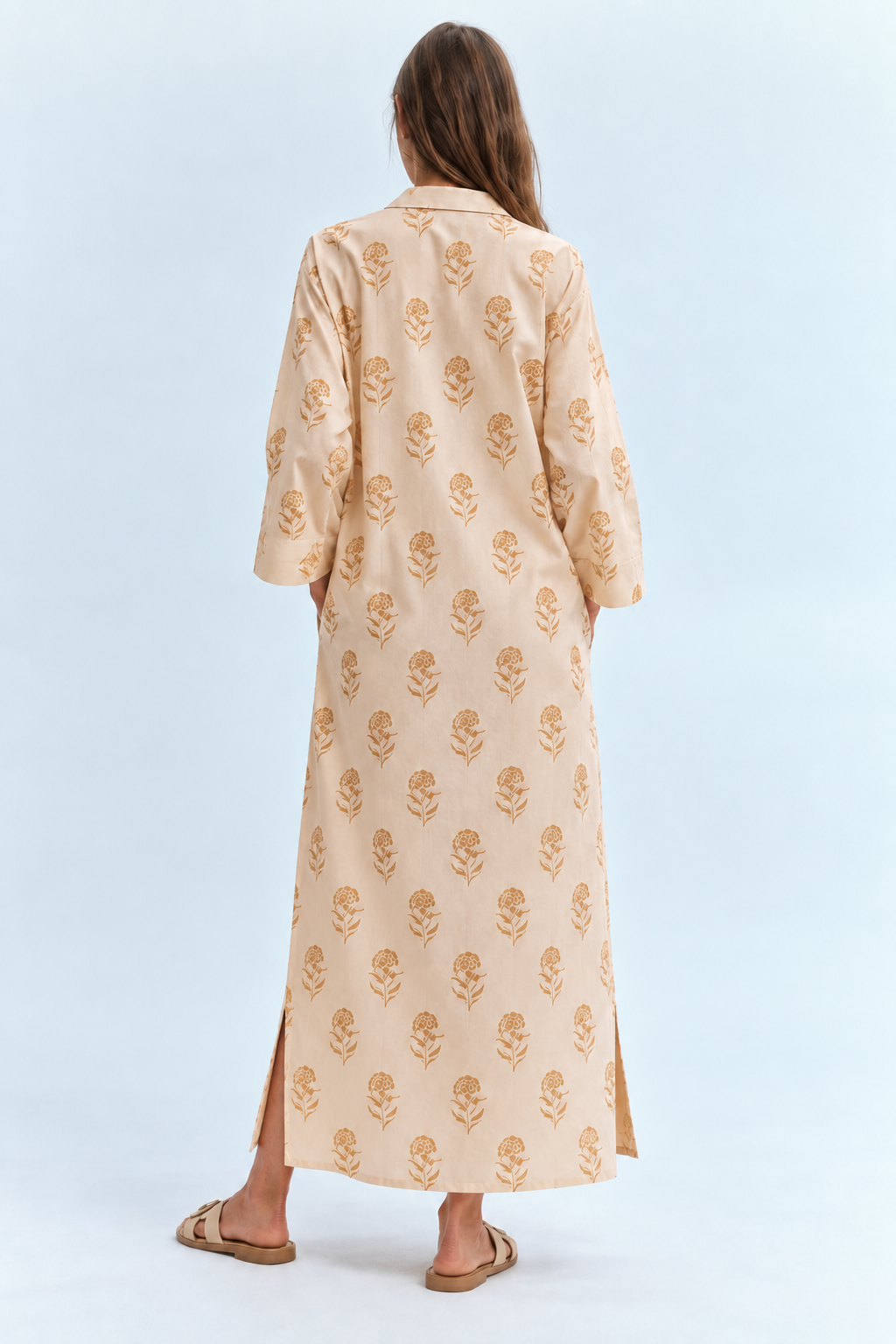 Long Floral Shirt Dress