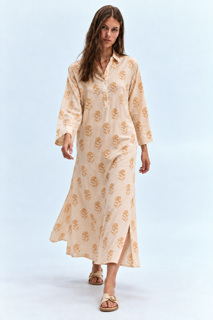 Long Floral Shirt Dress