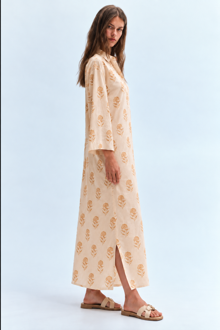 Long Floral Shirt Dress