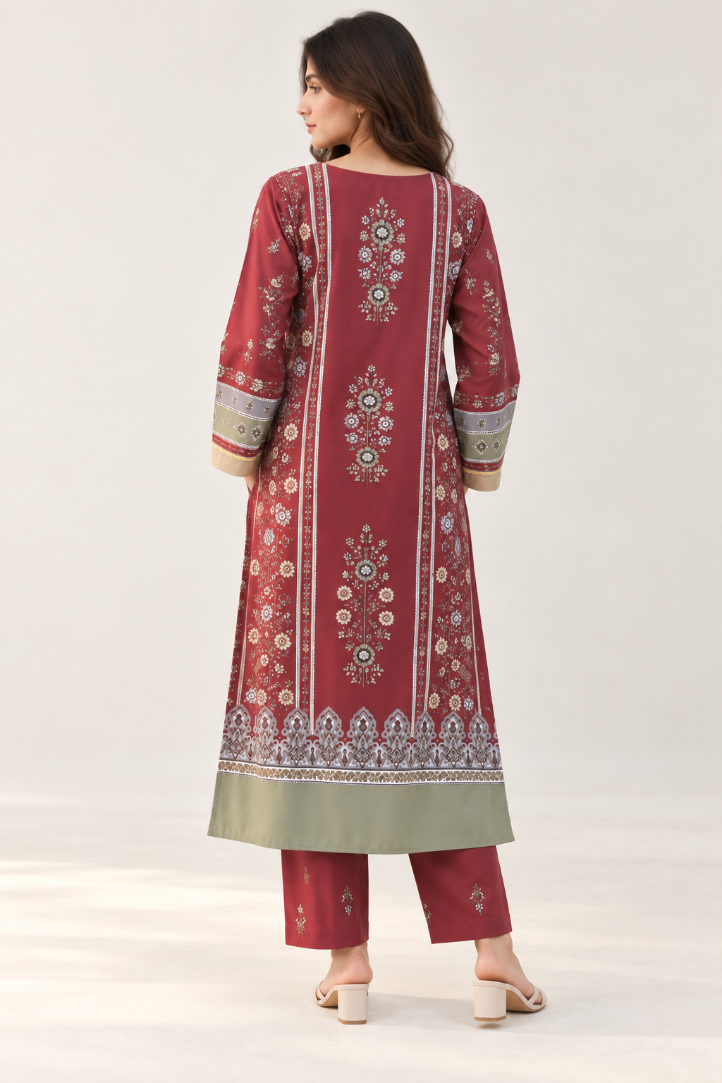 Maroon Heritage Printed Co-ord Set