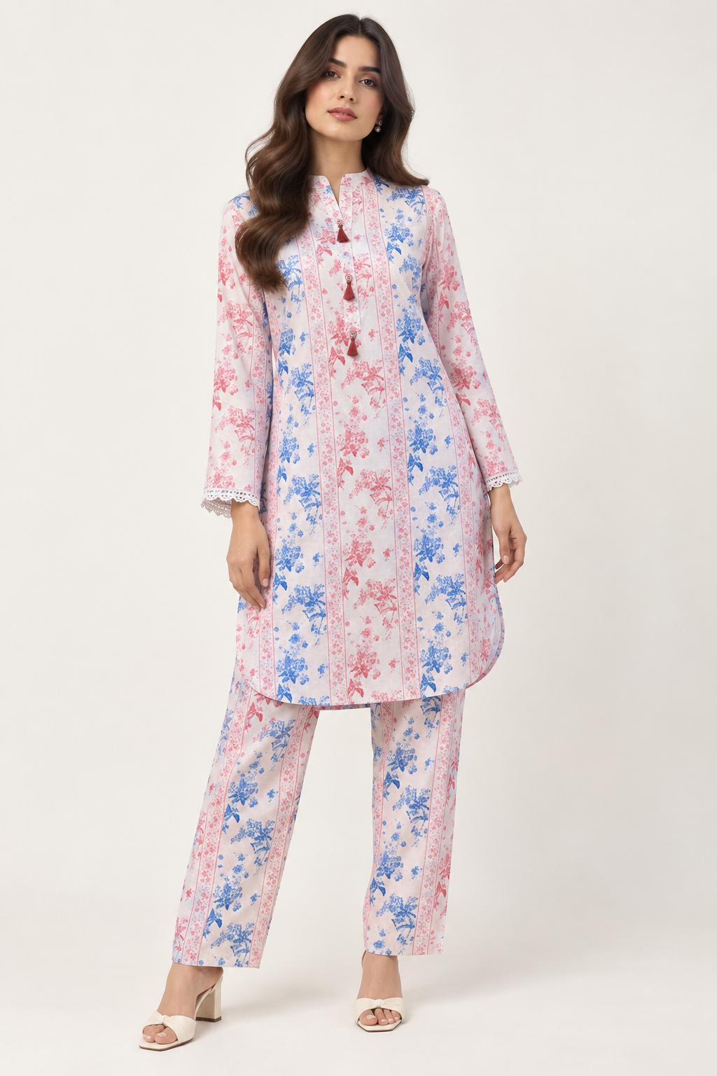 2 Piece Printed  Suit - 34