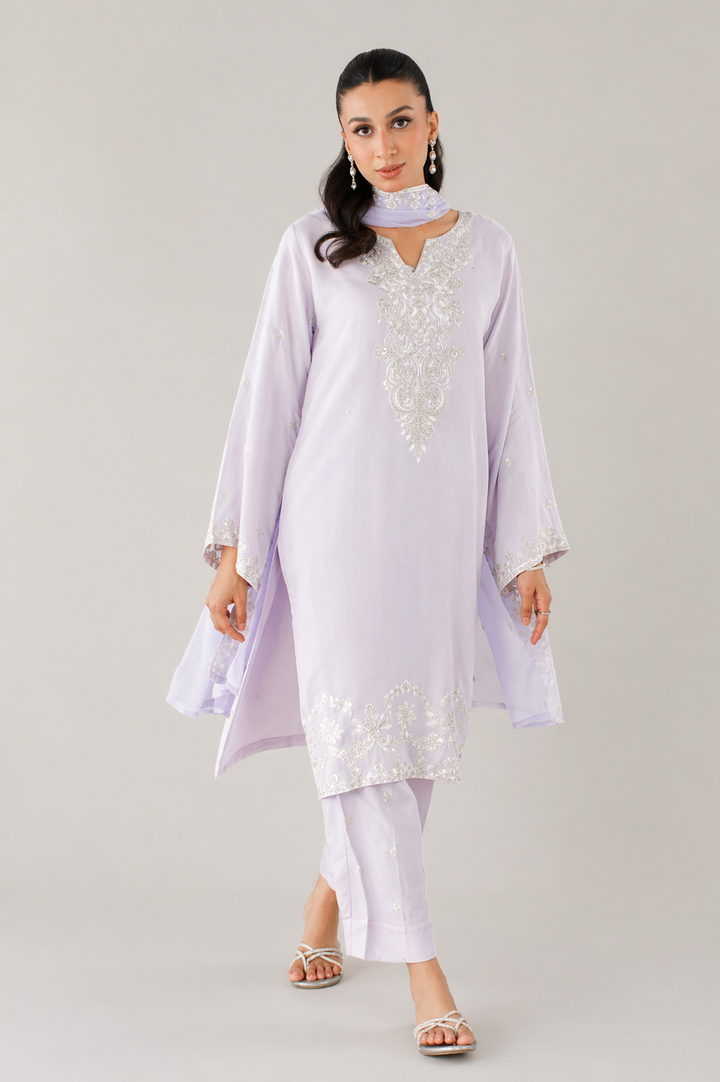 Lavender Embroidered 3-Piece Set