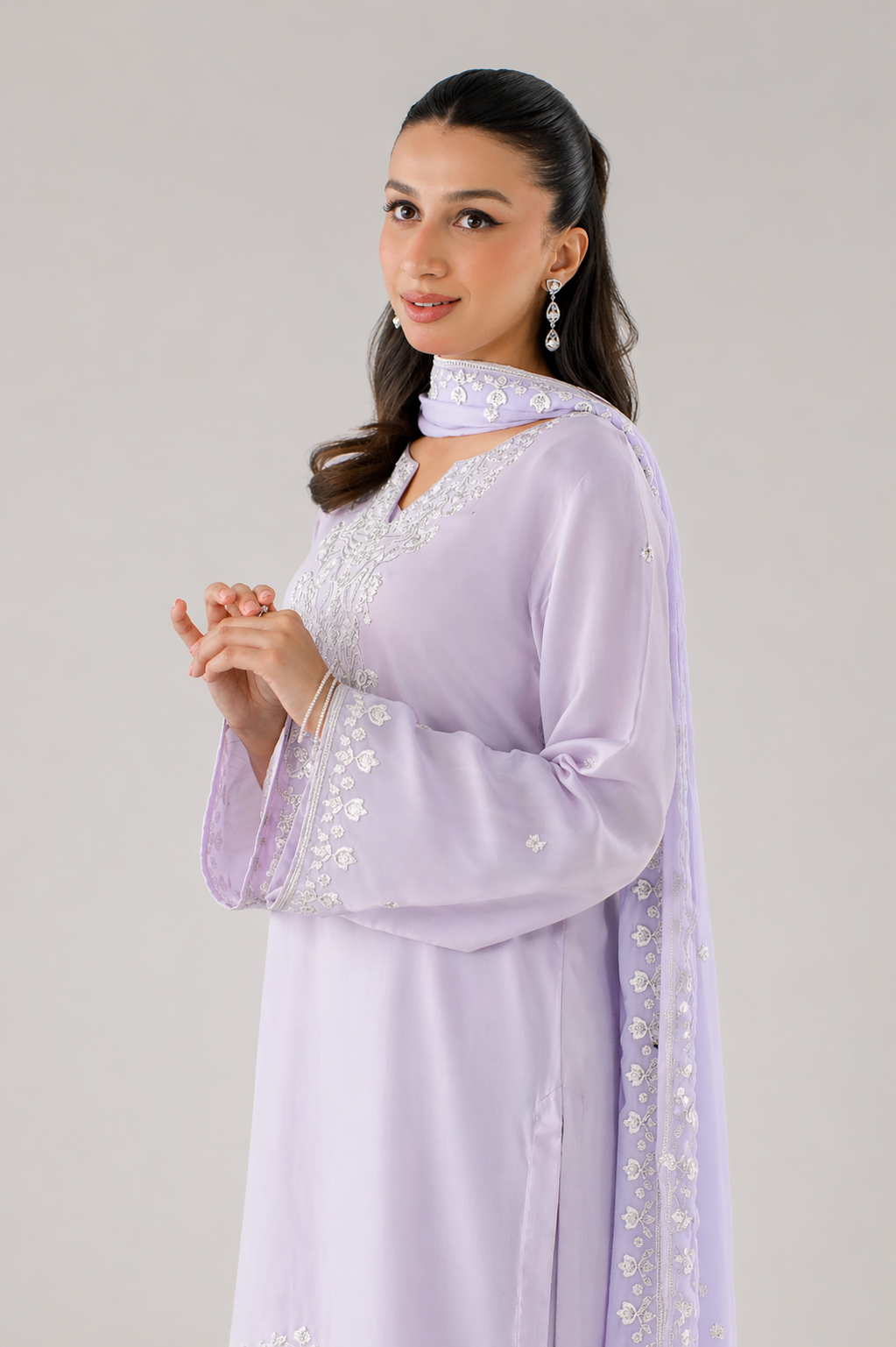 Lavender Embroidered 3-Piece Set