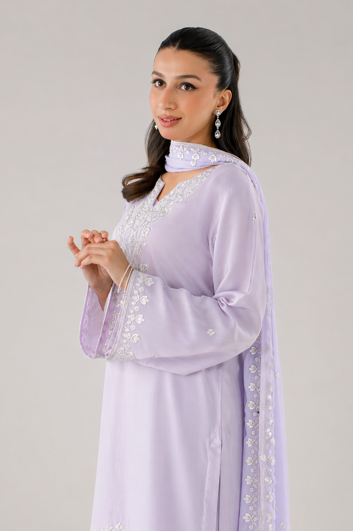 Lavender Embroidered 3-Piece Set