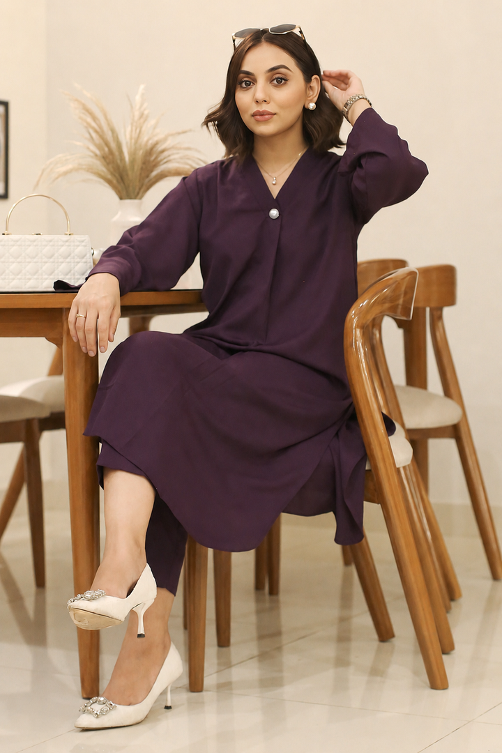 Purple crepe Suit - 03