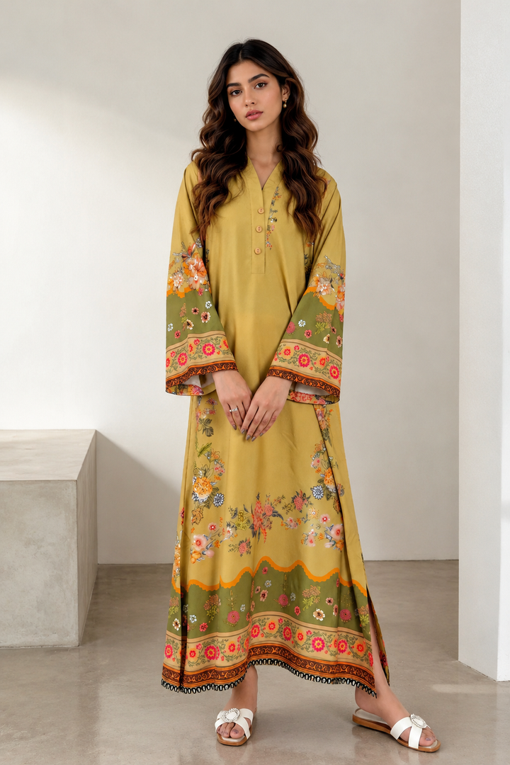 Mustard Bloom Kaftan