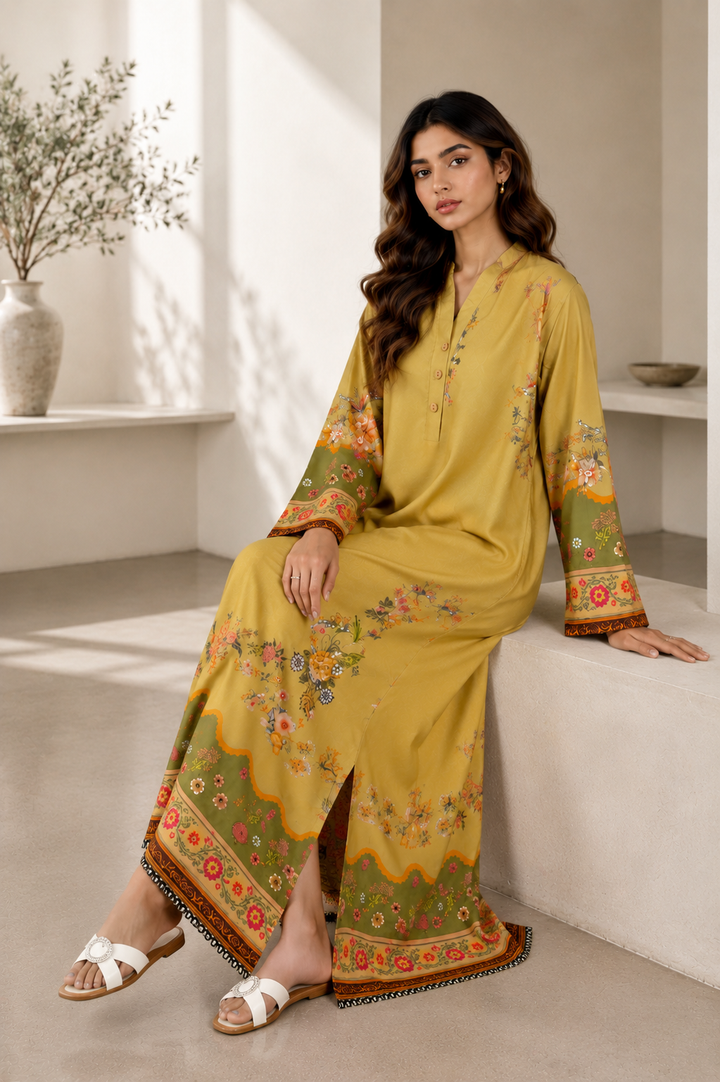 Mustard Bloom Kaftan