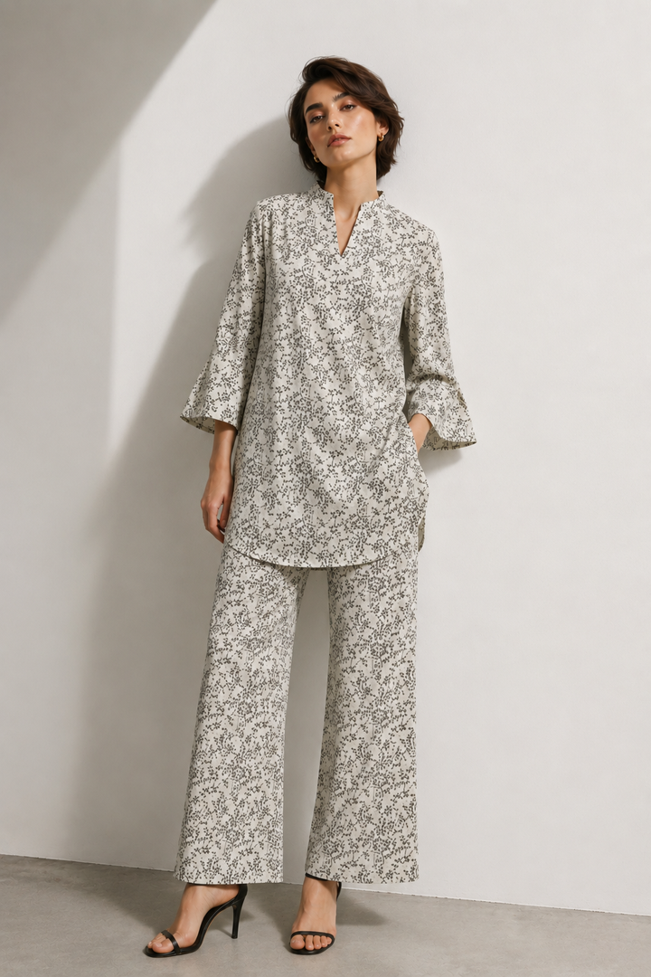 2 Piece Printed  Suit - 42