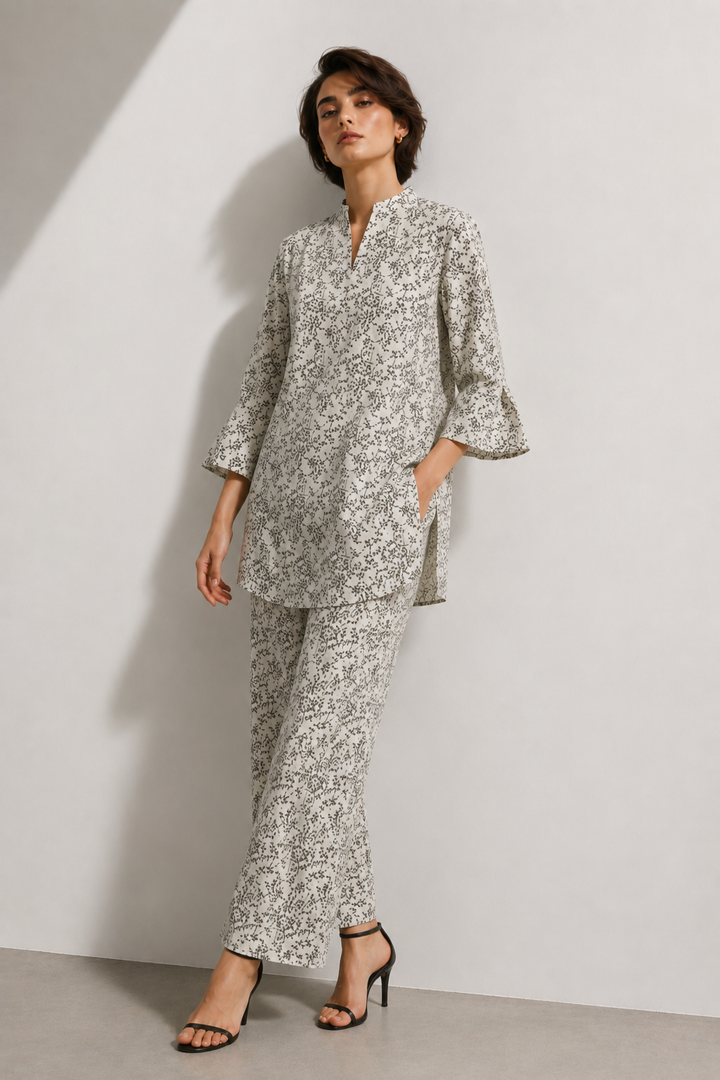 2 Piece Printed  Suit - 42