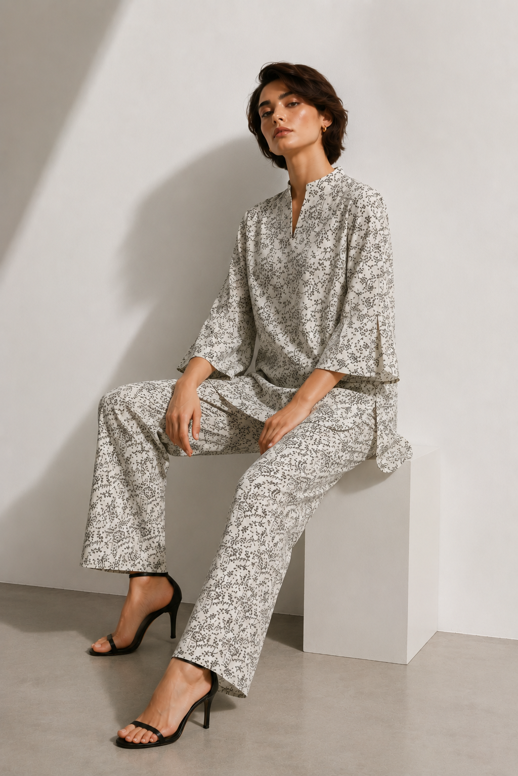 2 Piece Printed  Suit - 42