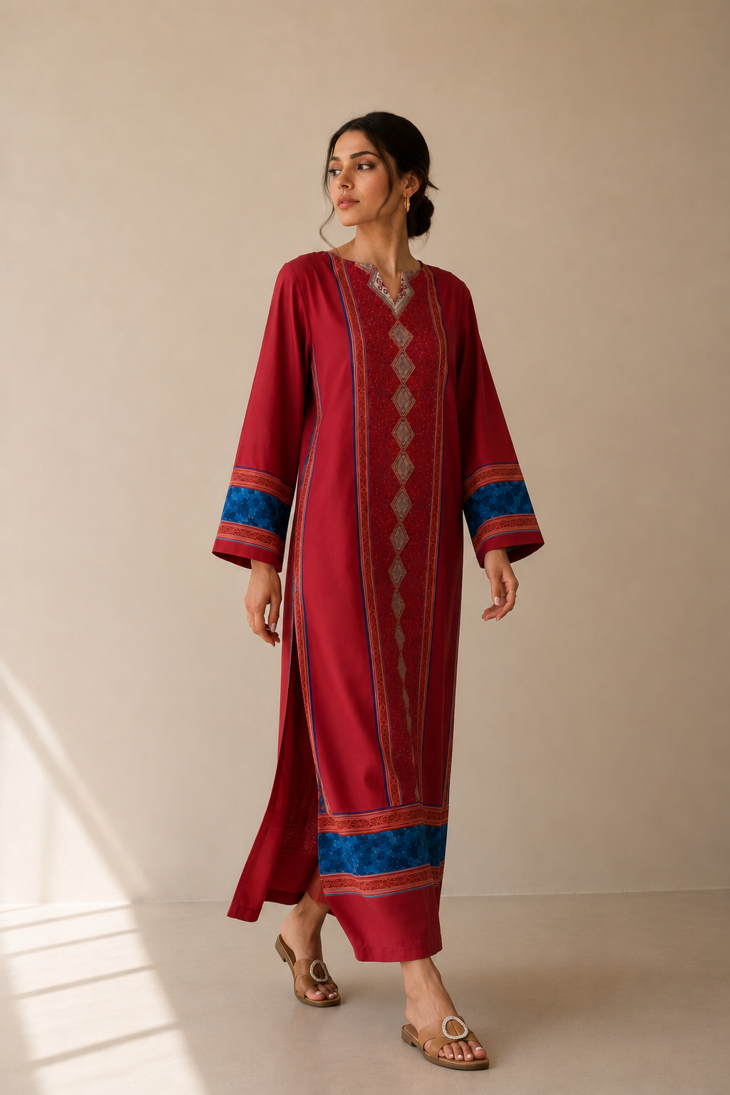 Crimson Red Kaftan