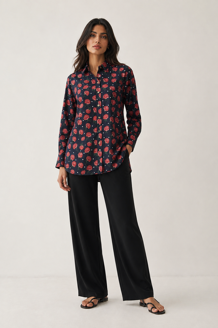 Printed Silk Top - 07