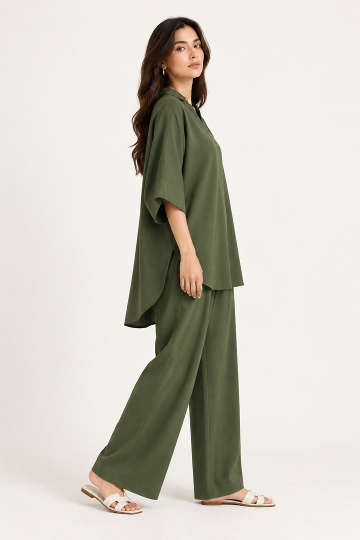 Dark Olive Co Ord Set
