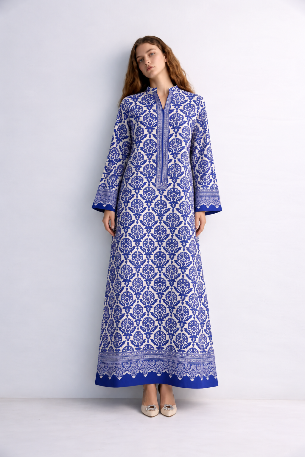 Ivory Blue Kaftan