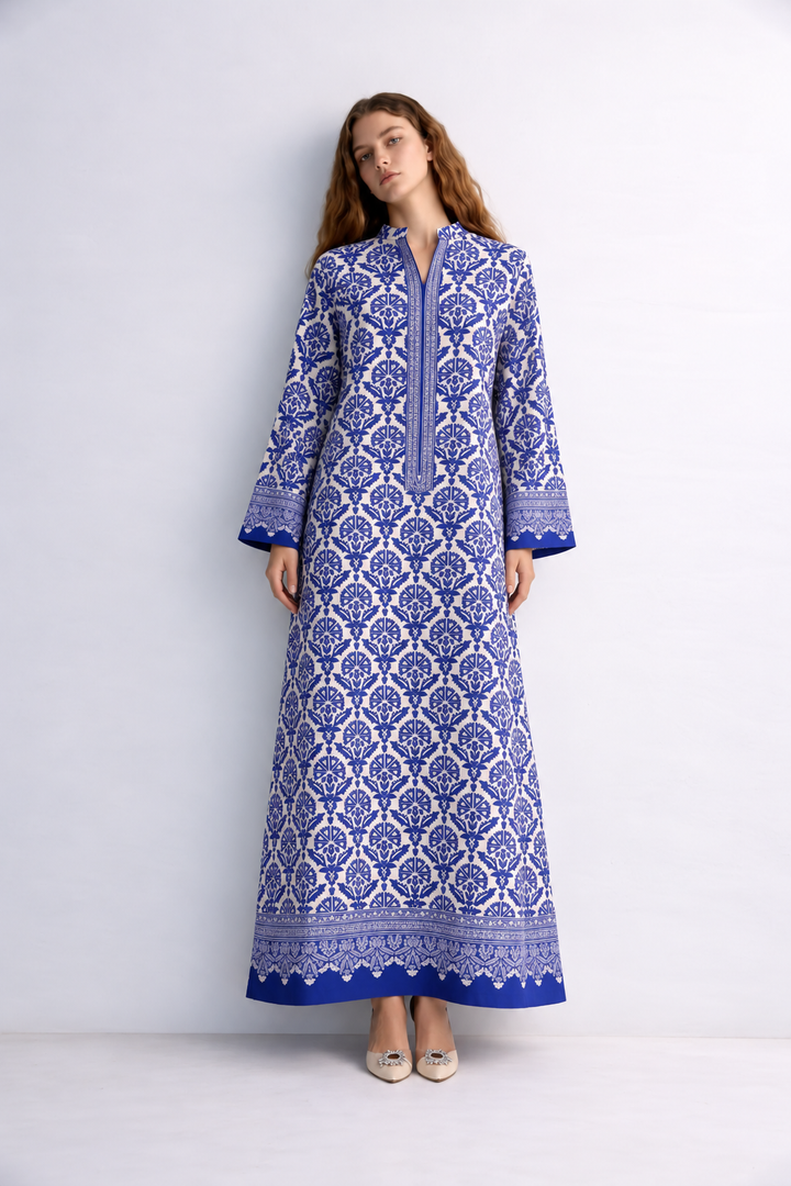 Ivory Blue Kaftan