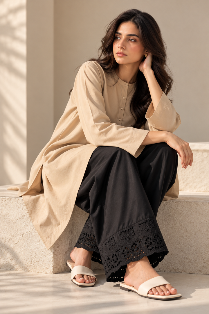 Black Embroidered Shalwar - 01