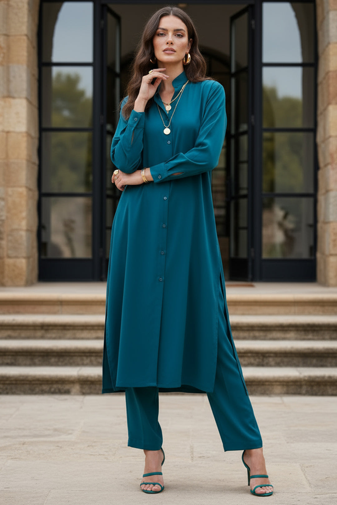 Persian Green Long Dress