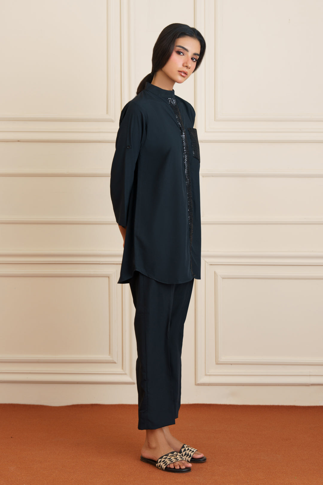 Black Sequin Co Ord Set