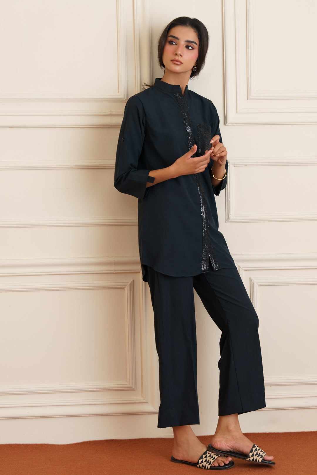 Black Sequin Co Ord Set