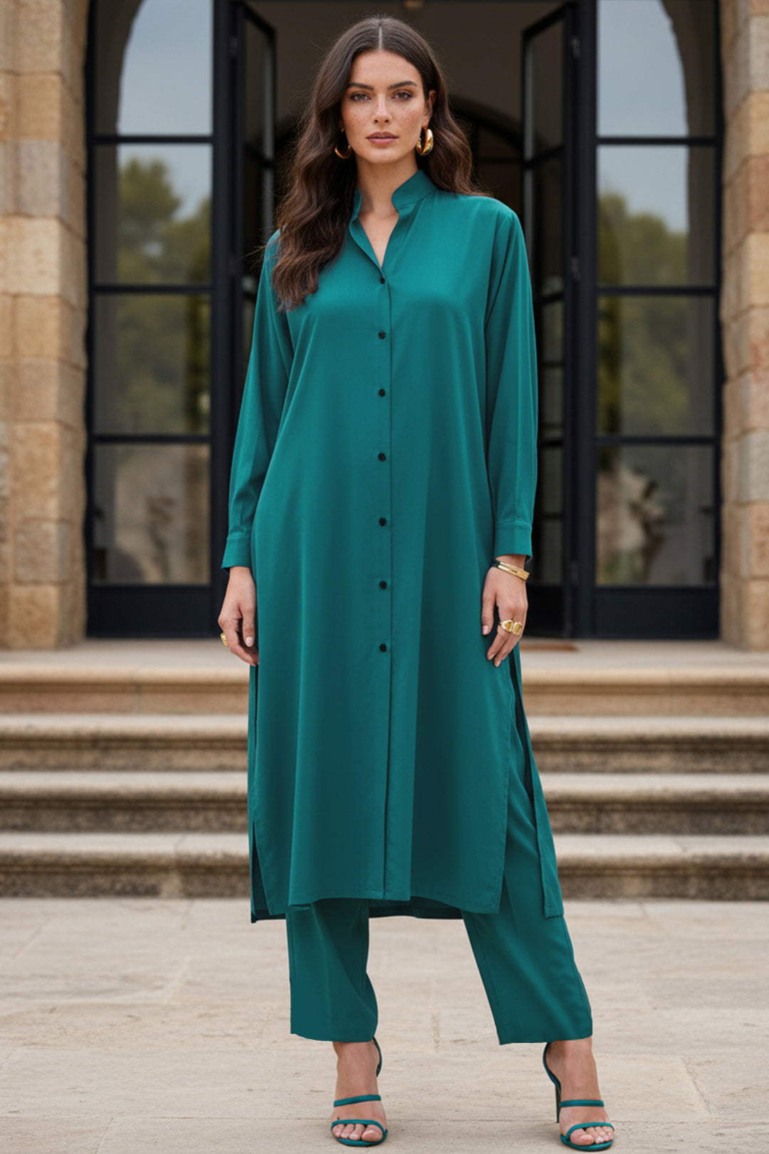 Persian Teal Long Dress