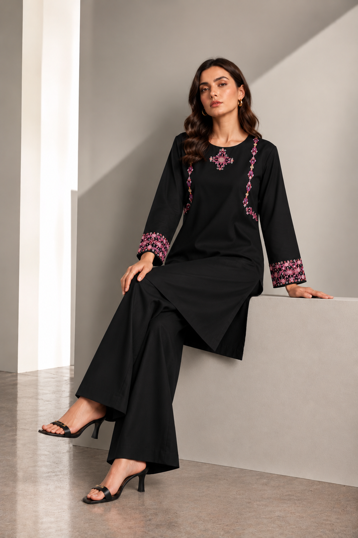 Black Embroidered Shirt - 02