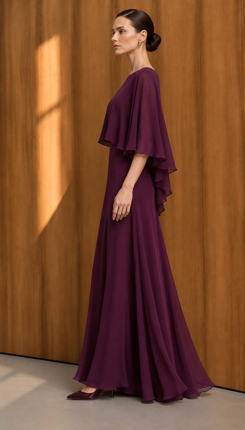 Plum Cape Dress