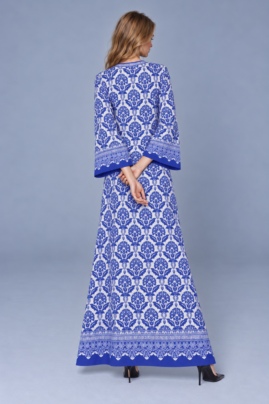 Ivory Blue Kaftan