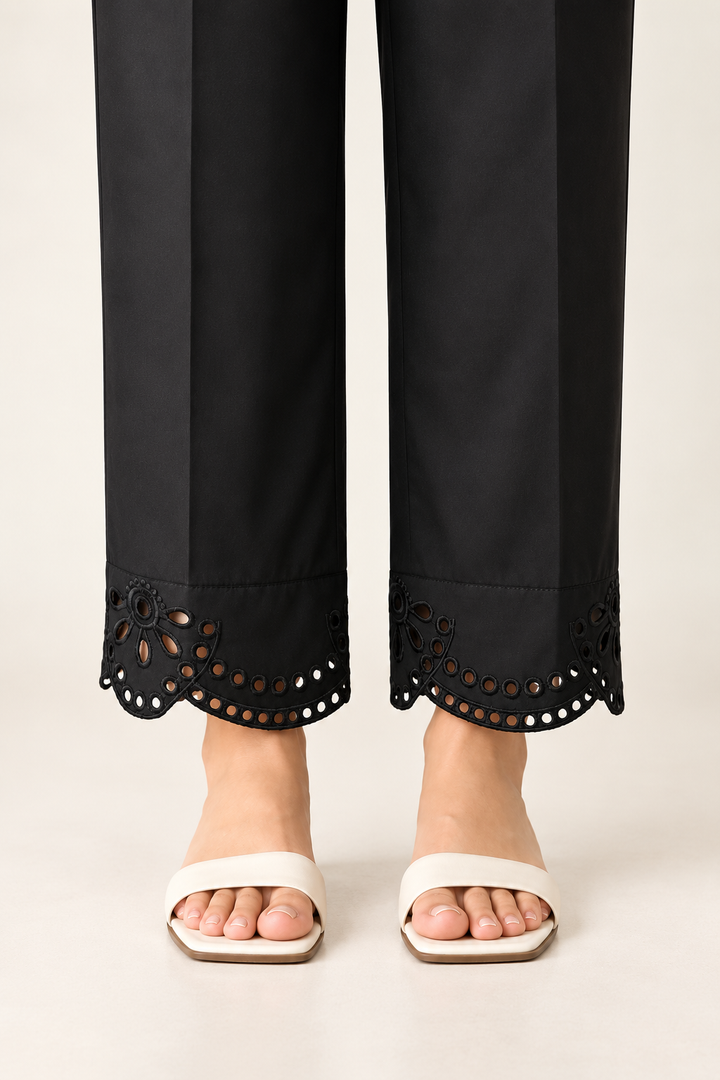 Black Schiffli Trouser