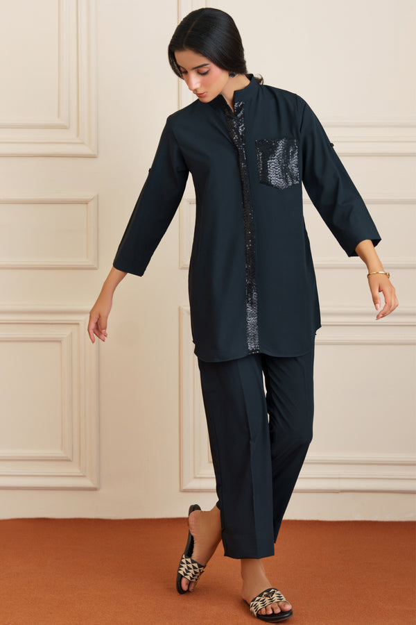 Black Sequin Co Ord Set