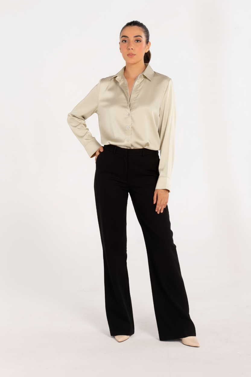 Pearl White Silk Shirt