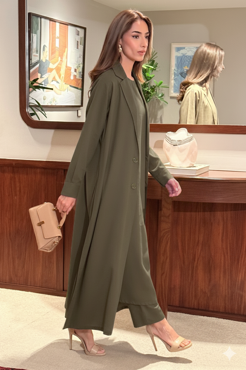 Olive Brown Layered Dress