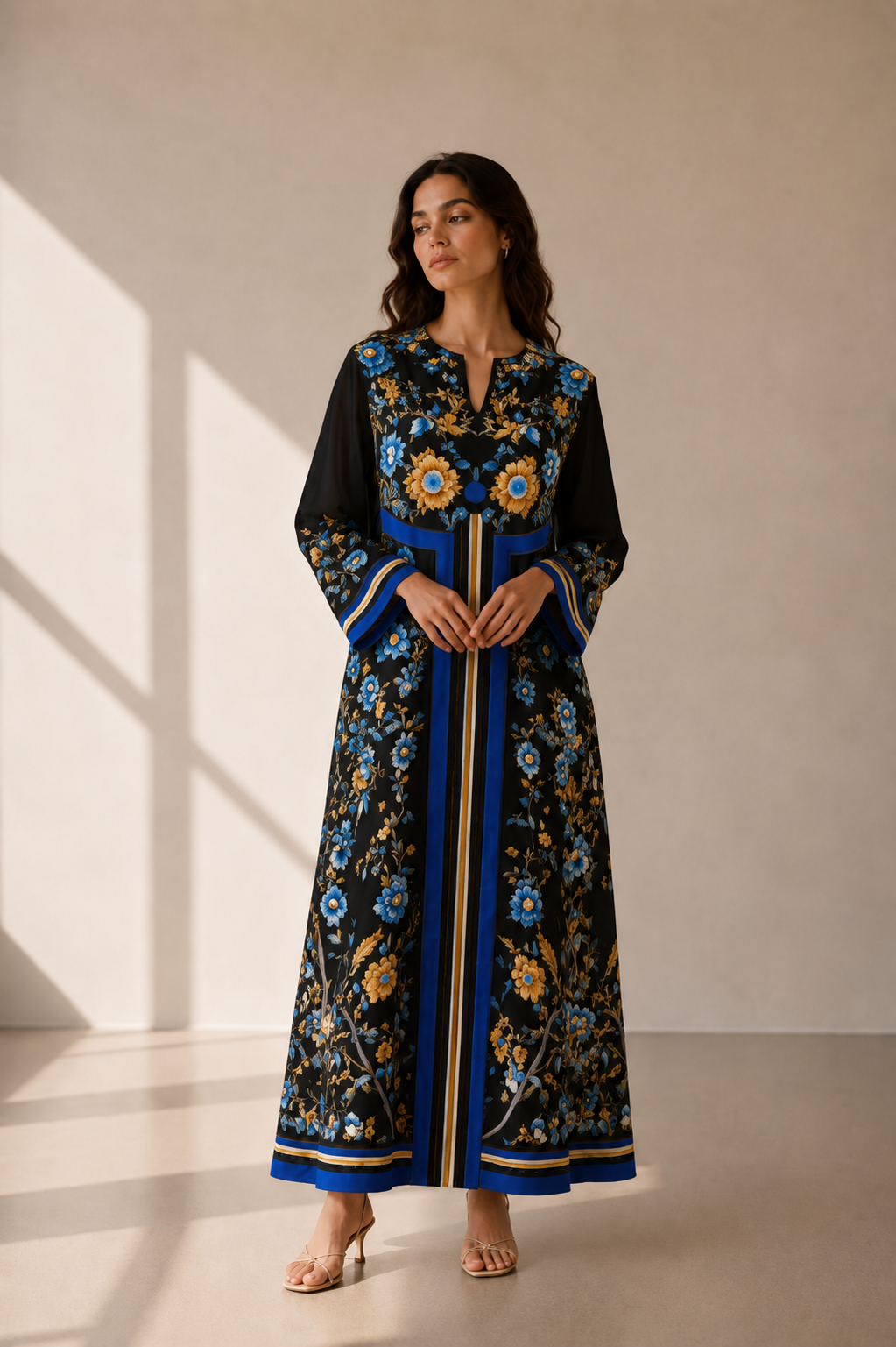 Black Bloom Kaftan