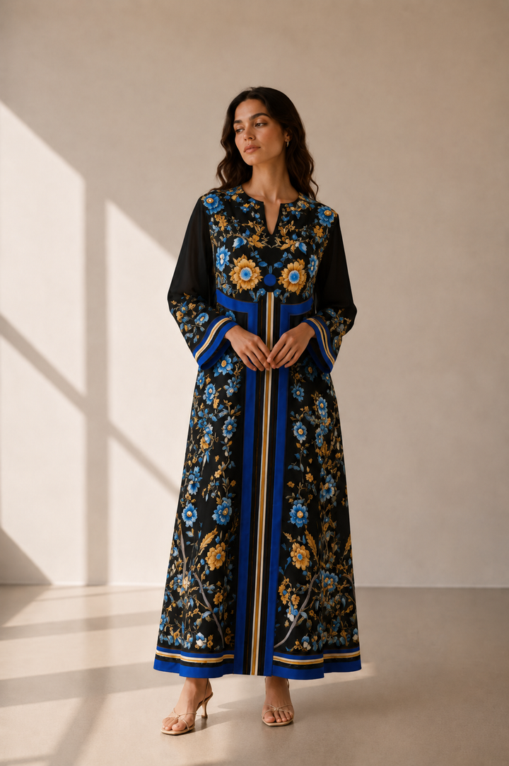 Black Bloom Kaftan