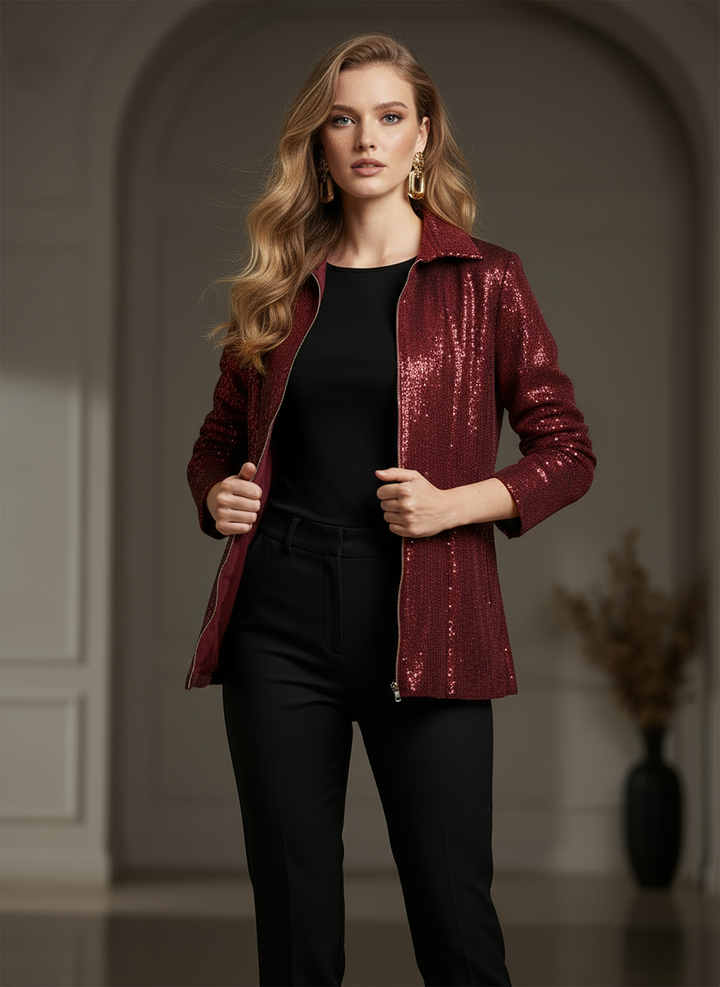 Maroon Sequin Jacket