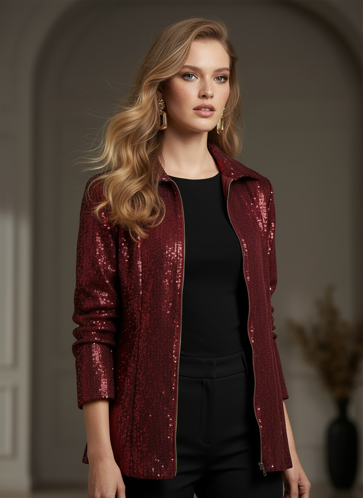 Maroon Sequin Jacket