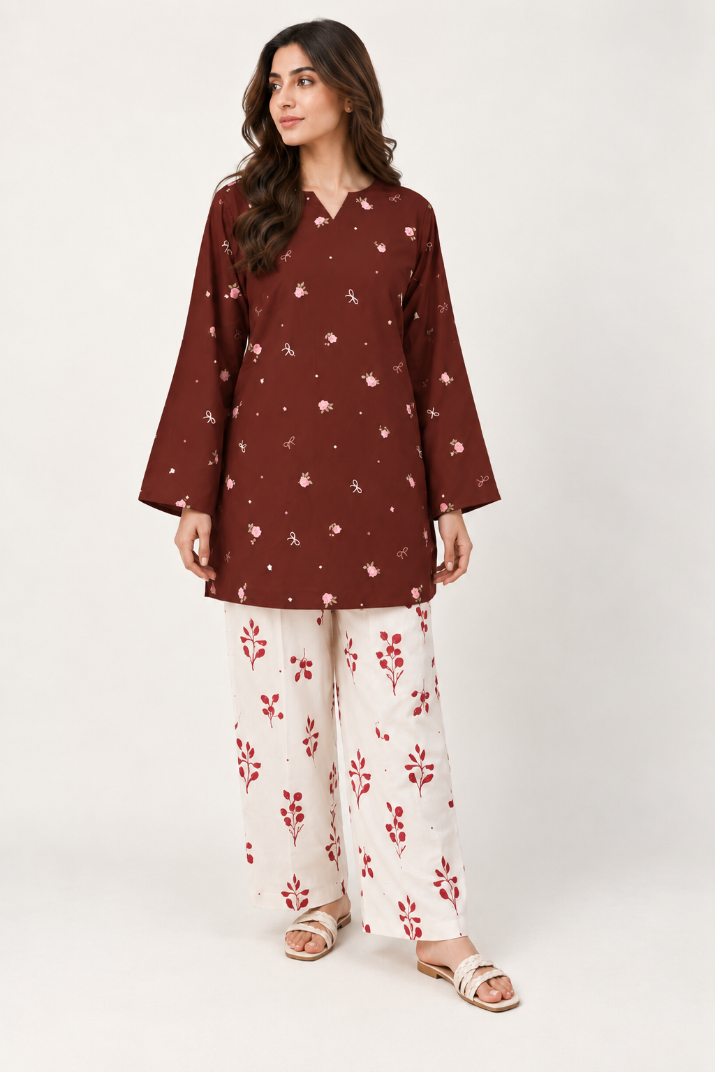 Crimson Blossom Co Ord Set